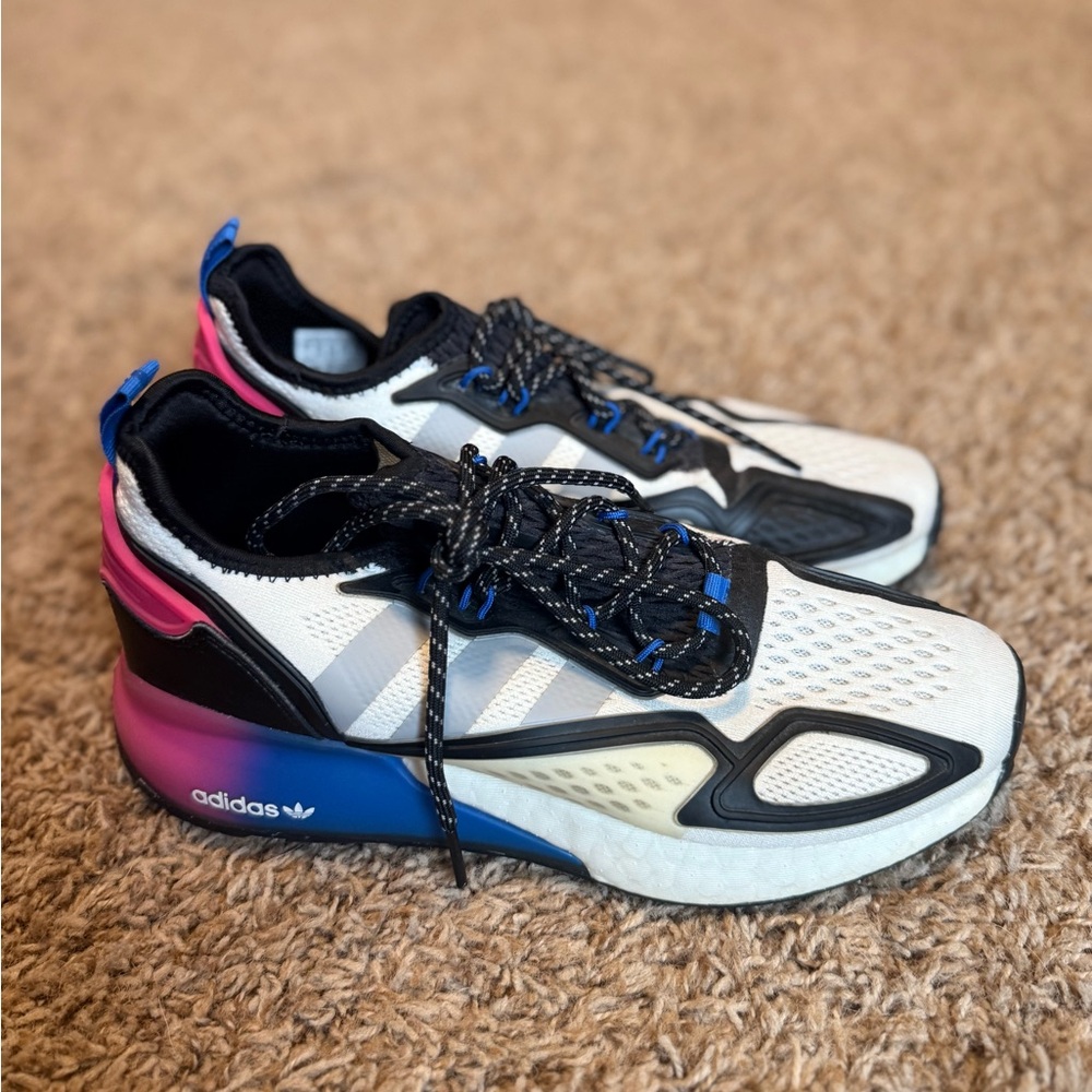 Adidas Black, White, and Pink Athletic Shoes